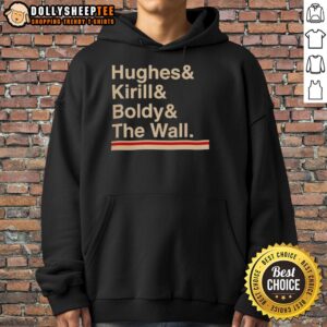 Nice Minnesota Hockey hoodie featuring Hughes, Kirill, and Boldy, perfect for fans supporting their favorite team.