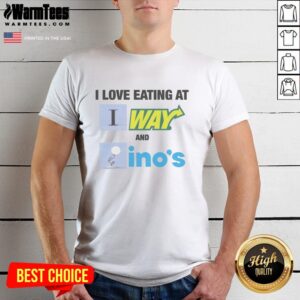 Alt Text: Original I Love Eating At Subway And Dominos T-Shirt featuring a fun graphic design for food lovers.