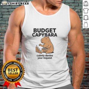 Original Budget Capybara Tank Top featuring a cute capybara graphic, perfect for casual summer wear.