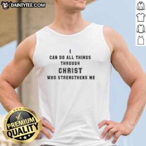 Top Angelo Gabriel 'I Can Do All Things Through Christ Who Strengthens Me' tank top, stylish and inspirational design.