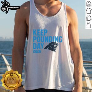 Premium Keep Pounding Day 2026 Carolina Panthers tank top featuring team colors and logo, perfect for fans.