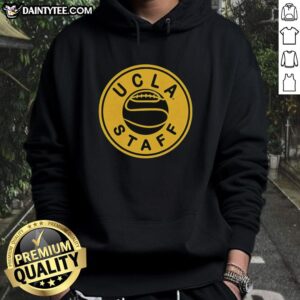 Alt Text: Premium UCLA Staff Basketball 2026 Logo Retro Hoodie featuring a vintage design and vibrant team colors.