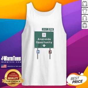 Premium Anaconda Opportunity Highway Sign at Exit 208 on a stylish tank top for road trip enthusiasts.