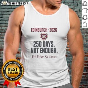 Alt Text: Official Hearts 250 Days Top celebrating Scottish Premiership Final Day 2026, featuring a stylish tank top design.