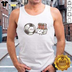 Stylish hot soccer and beer lovers tank top featuring vibrant colors, perfect for game day and summer outings.