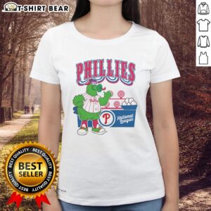 Alt Text: Top Preschool Mitchell & Ness Cream Philadelphia Phillies Step Back Up Ladies Tee featuring team logo and stylish design.