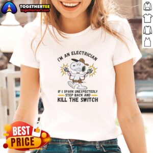 Official I'm An Electrician Ladies Tee: Fun tee with safety advice, perfect for electricians who appreciate humor in their work.