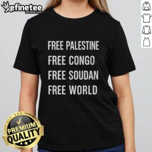 Nice Marc Cucurella Free Palestine Free Congo Free Soudan Free World Ladies Tee showcasing a stylish graphic design.