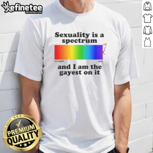 Alt Text: Good Sexuality Is A Spectrum T-Shirt featuring bold text, celebrating LGBTQ+ pride and diversity in sexuality.