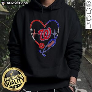 Awesome Washington Nationals stethoscope heartbeat hoodie showcasing a unique sports design for fans and medical professionals.