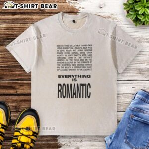 Good Everything Is Romantic washed t-shirt in soft fabric, perfect for casual outfits and expressing love.