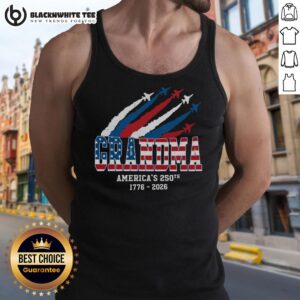 Celebrate the 250th anniversary in style with an Awesome American Grandma tank top, perfect for festive occasions.