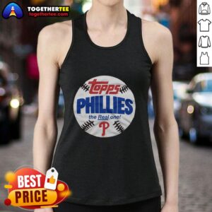 Awesome Philadelphia Phillies MLB X Topps Baseball The Real One Tank Top featuring team logo and vibrant design.
