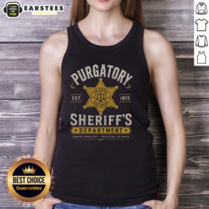 Good Purgatory Sheriffs Department tank top featuring a bold graphic design, perfect for casual wear and sheriff fans.