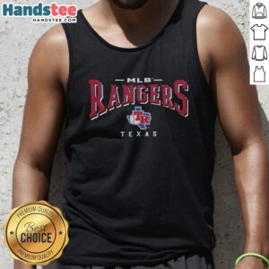 Vintage Texas Rangers royal logo tank top showcasing classic team spirit and style for fans.
