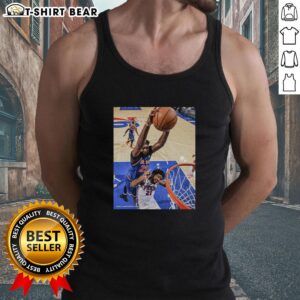 Awesome Joel Embiid tank top featuring Philadelphia 76ers design, perfect for fans and basketball enthusiasts.