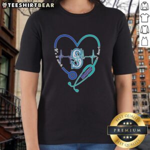 Premium Seattle Mariners stethoscope heartbeat ladies tee, showcasing a stylish design for passionate baseball fans.