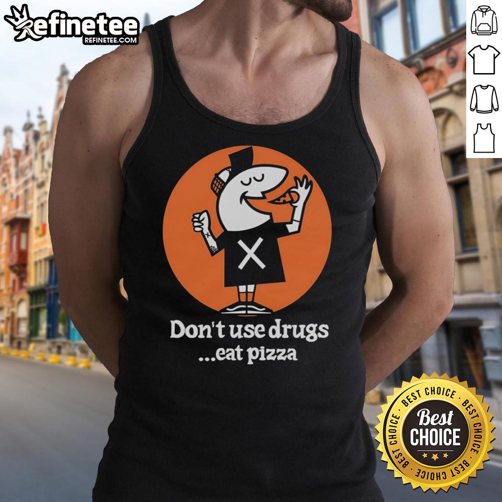 funny-little-caesars-dont-use-drugs-eat-pizza-tank-top Funny Little Caesars Don't Use Drugs Eat Pizza tank top design featuring pizza graphics and a humorous message.