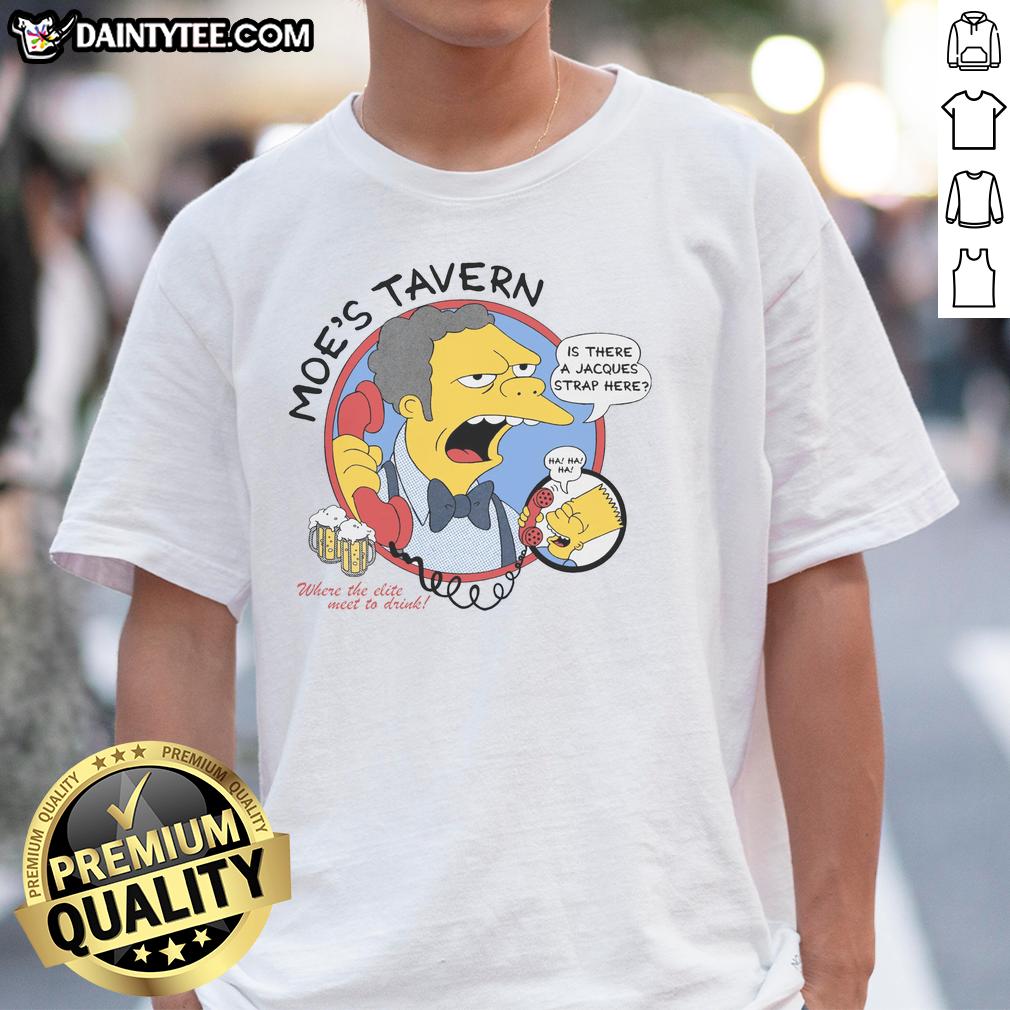 funny-moes-tavern-the-simpsons-t-shirt-1 Funny Moe's Tavern The Simpsons T-Shirt featuring Moe Szyslak's bar logo in vibrant colors for fans of the iconic show.