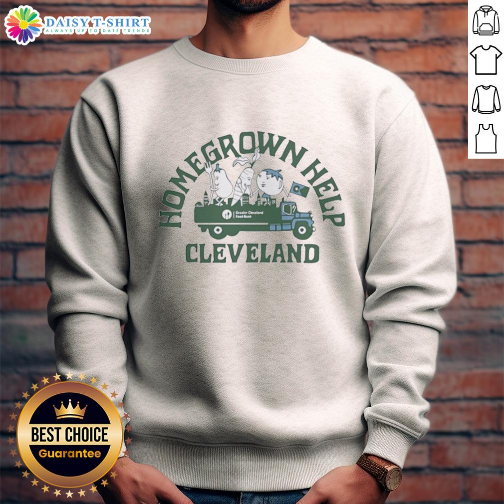 Funny People'S Flag Of Cleveland Homegrown Help 2026 Vintage Sweatshirt Alt Text: Vintage 'Homegrown Help 2026' sweatshirt featuring a funny Cleveland flag design, perfect for casual wear.