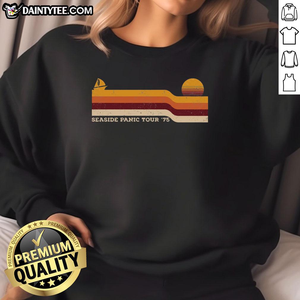 funny-seaside-panic-tour-75-sweatshirt Funny Seaside Panic Tour 75 Sweatshirt featuring vibrant colors and a humorous design, perfect for beach lovers and casual wear.