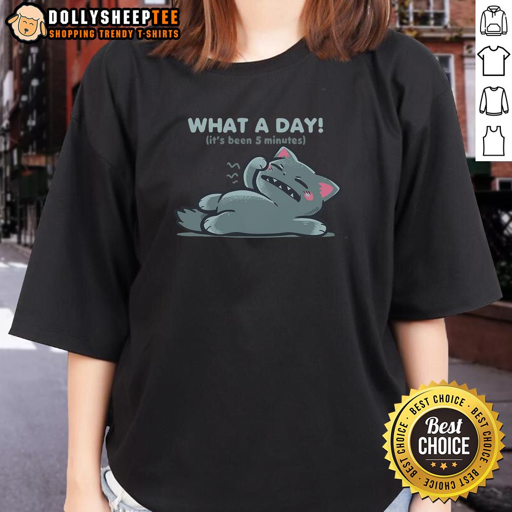Funny What A Day It'S Been 5 Minutes Ladies Tee Funny 'What A Day It's Been' Ladies Tee featuring humorous text design on a stylish casual shirt for women.