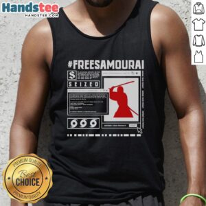Premium free Samourai seized tank top featuring Cyberpunk 2077 design for privacy defenders and gaming enthusiasts.