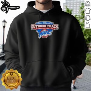 2026 Top MAAC Outdoor Track and Field Championship logo hoodie featuring vibrant design and event details.