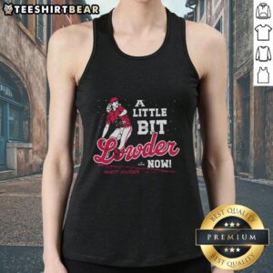 Good A Little Bit Louder Now tank top featuring bold graphic design, perfect for casual wear and music lovers.