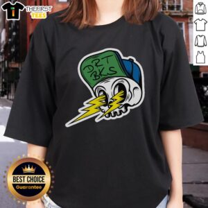 Alt Text: Nice DRT BKS Skull Bolts Ladies Tee featuring a stylish skull design on a comfortable women's t-shirt.