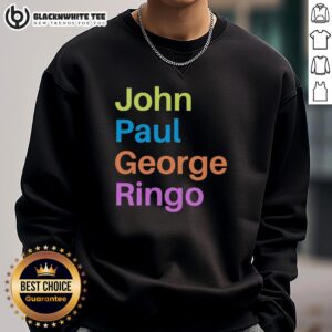 Nice John Paul George Ringo sweatshirt featuring a colorful design inspired by The Beatles, perfect for music fans.