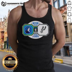 Nice Minnesota Timberwolves vs San Antonio Spurs 2026 NBA Playoffs Western Conference Semifinals tank top design.