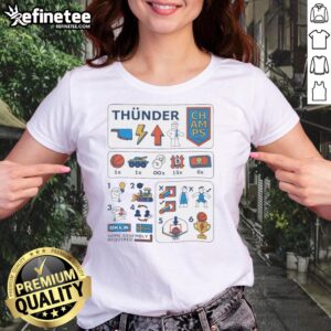 2026 Oklahoma City Thunder playoffs ladies tee featuring team logo, perfect for fans celebrating Thunder team spirit.
