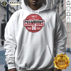 Alt Text: Top Nebraska Huskers 2026 Big Ten Softball Tournament Champions Circle Design Hoodie in red and white colors.