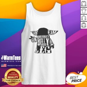 Adorable Baby Yoda tank top featuring an ESR brisket design, highlighting a cute arm, belly, and leg illustration.