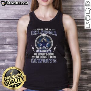 Stylish Dallas Cowboys tank top with slogan, perfect for NFL fans living in Oklahoma, showcasing team spirit and loyalty.