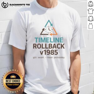 Awesome Timeline Rollback V1985 T-Shirt featuring a vintage design and vibrant colors, perfect for retro fashion lovers.