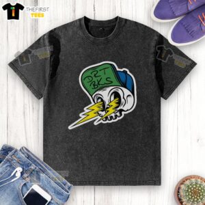 Nice DRT BKS Skull Bolts Washed T-Shirt featuring a stylish skull graphic, perfect for casual wear.