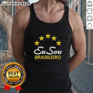 Good Eu Sou Brasileiro tank top featuring five stars design, perfect for showcasing Brazilian pride and style.
