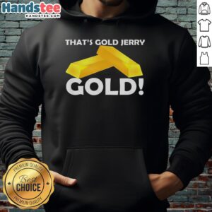 Nice That's Gold Jerry Hoodie in vibrant gold color, showcasing a stylish design perfect for casual wear and street fashion.