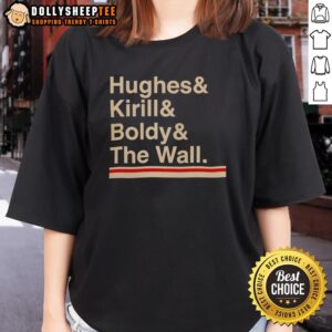 Nice Minnesota Hockey Hughes Kirill Boldy The Wall Ladies Tee featuring vibrant graphics and a stylish design for fans.