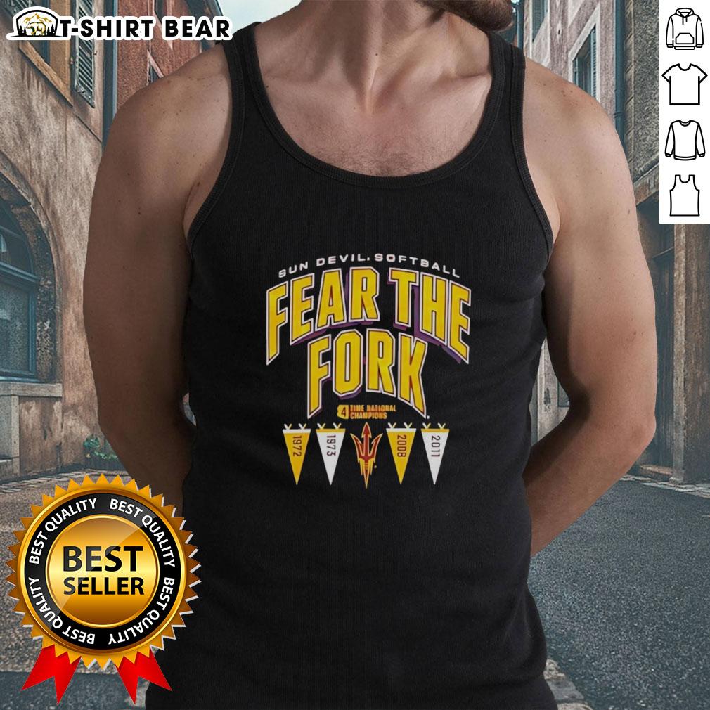 Good Arizona State Sun Devils Ncaa Softball Fear The Fork 2026 Tank Top Good Arizona State Sun Devils NCAA Softball 'Fear The Fork' 2026 tank top in black, perfect for game day attire.