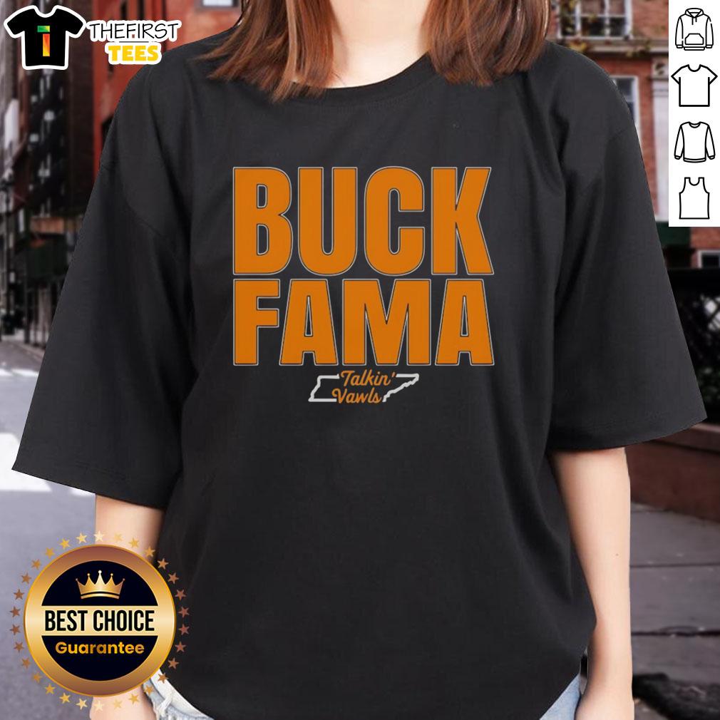 good-buck-fama-tennessee-vols-rivalry-funny-ladies-tee Funny ladies' tee featuring 'Good Buck Fama' design, perfect for Tennessee Vols rivalry games and fan celebrations.