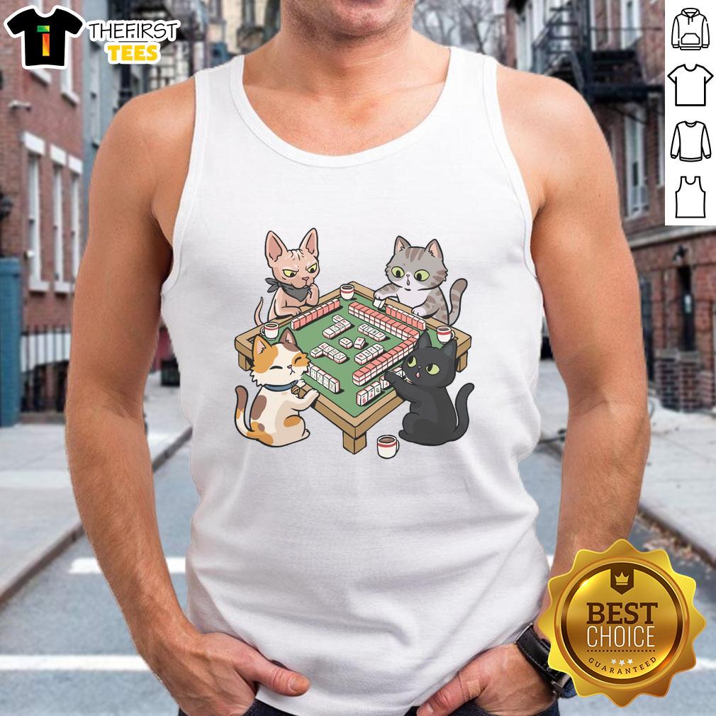 good-cat-mahjong-tank-top Good Cat Mahjong Tank Top featuring a playful cat design, perfect for casual wear and Mahjong enthusiasts.