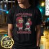 Alt Text: Good Charlie Brown and Snoopy NCAA Football T-Shirt featuring Arkansas Razorbacks, est. 1894, perfect for fans.
