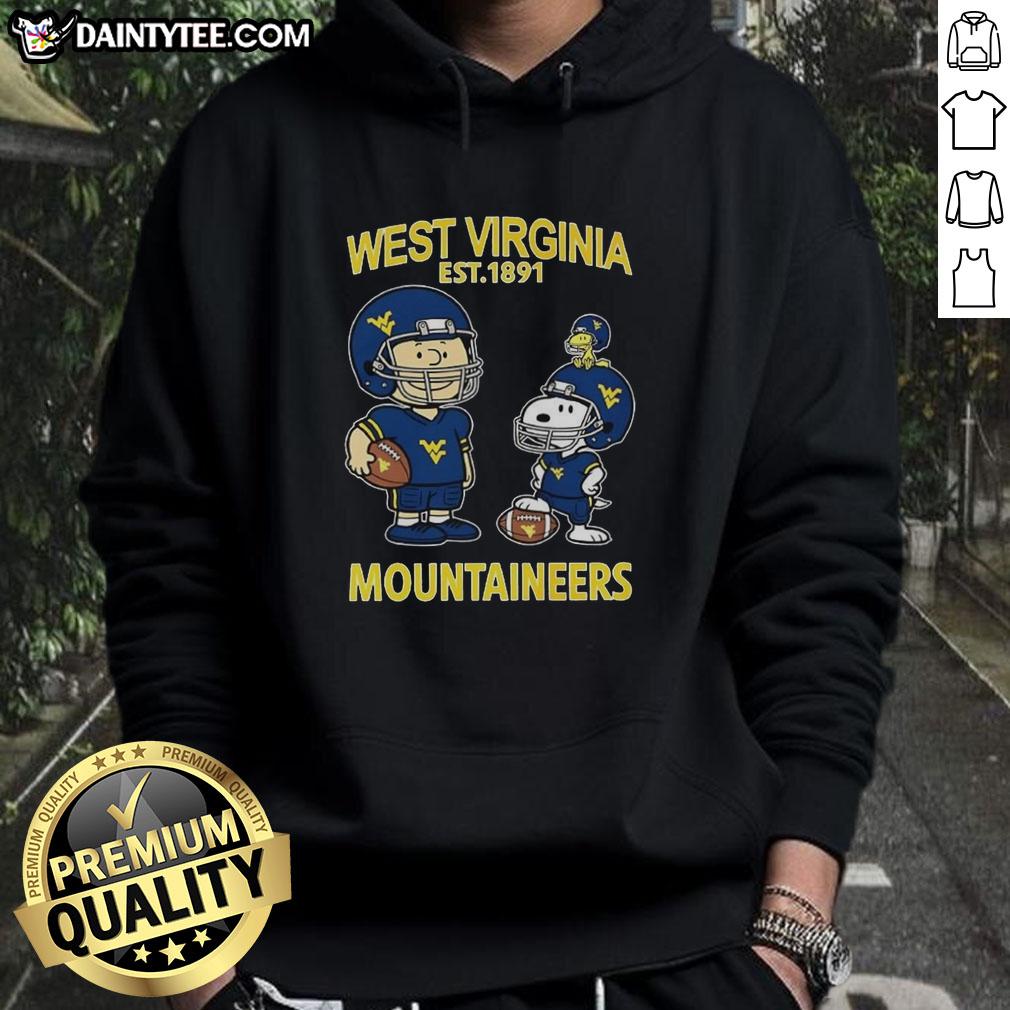 good-charlie-brown-and-snoopy-x-west-virginia-mountaineers-ncaa-football-est-1891-hoodie Good Charlie Brown and Snoopy hoodie featuring West Virginia Mountaineers NCAA Football Est. 1891 design.
