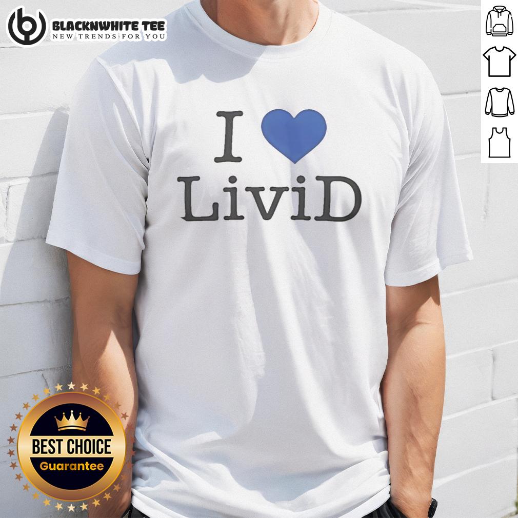 Good Dan Abrams Wearing I Love Livid T Shirt Alt Text: Good Dan Abrams smiling while wearing an I Love Livid T-shirt at a casual event.