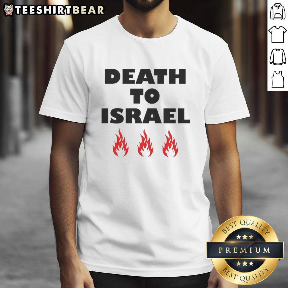 good-death-to-israel-fire-icon-t-shirt Good Death To Israel Fire Icon T-Shirt featuring bold graphics and vibrant colors for impactful statement wear.