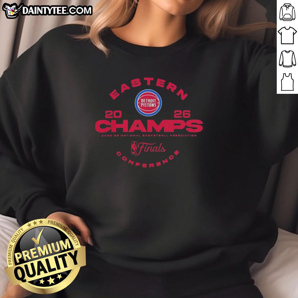 good-detroit-pistons-eastern-conference-basketball-champions-nba-25-26-sweatshirt Alt Text: Detroit Pistons Eastern Conference Basketball Champions NBA 25-26 sweatshirt featuring team colors and logo.