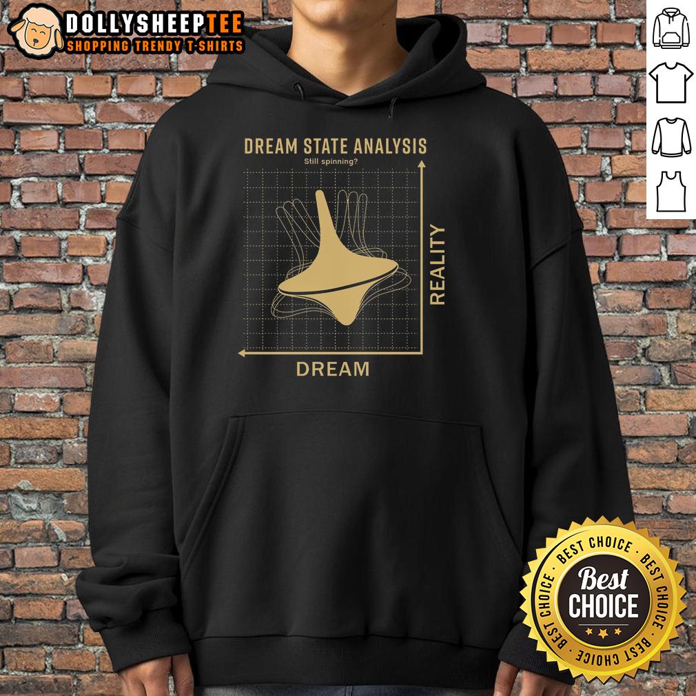 Good Dream State Analysis Hoodie Cozy Good Dream State Analysis hoodie displayed on a hanger, featuring a stylish design and soft fabric for comfort.